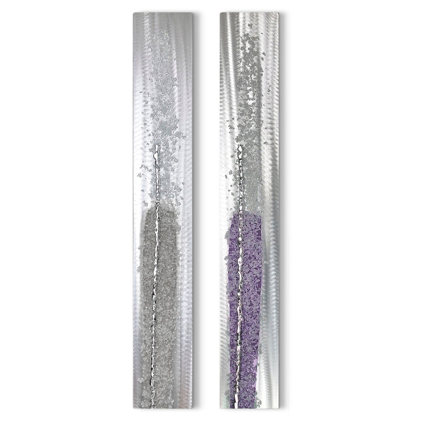Luxe Tall Crystal Glass Set, Grey & Lilac