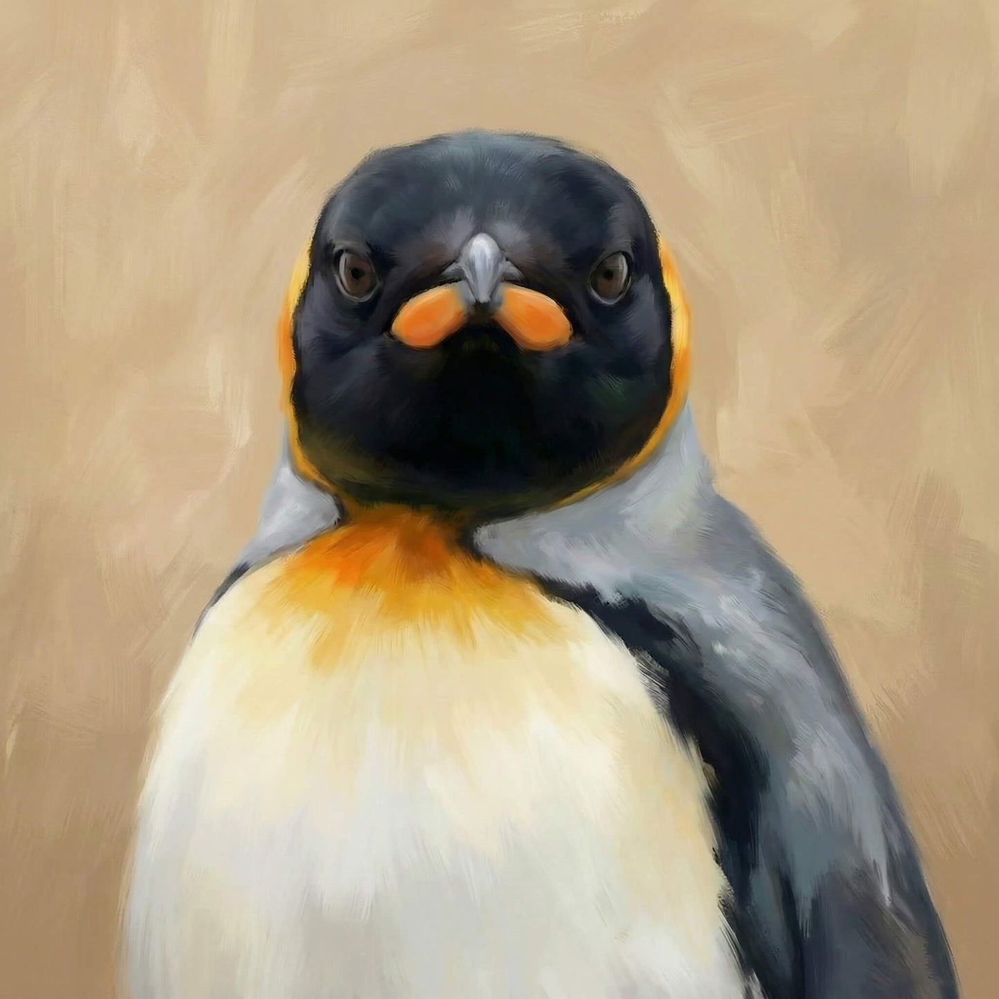 Noble Penguin, Canvas Print, 82 x 82cm