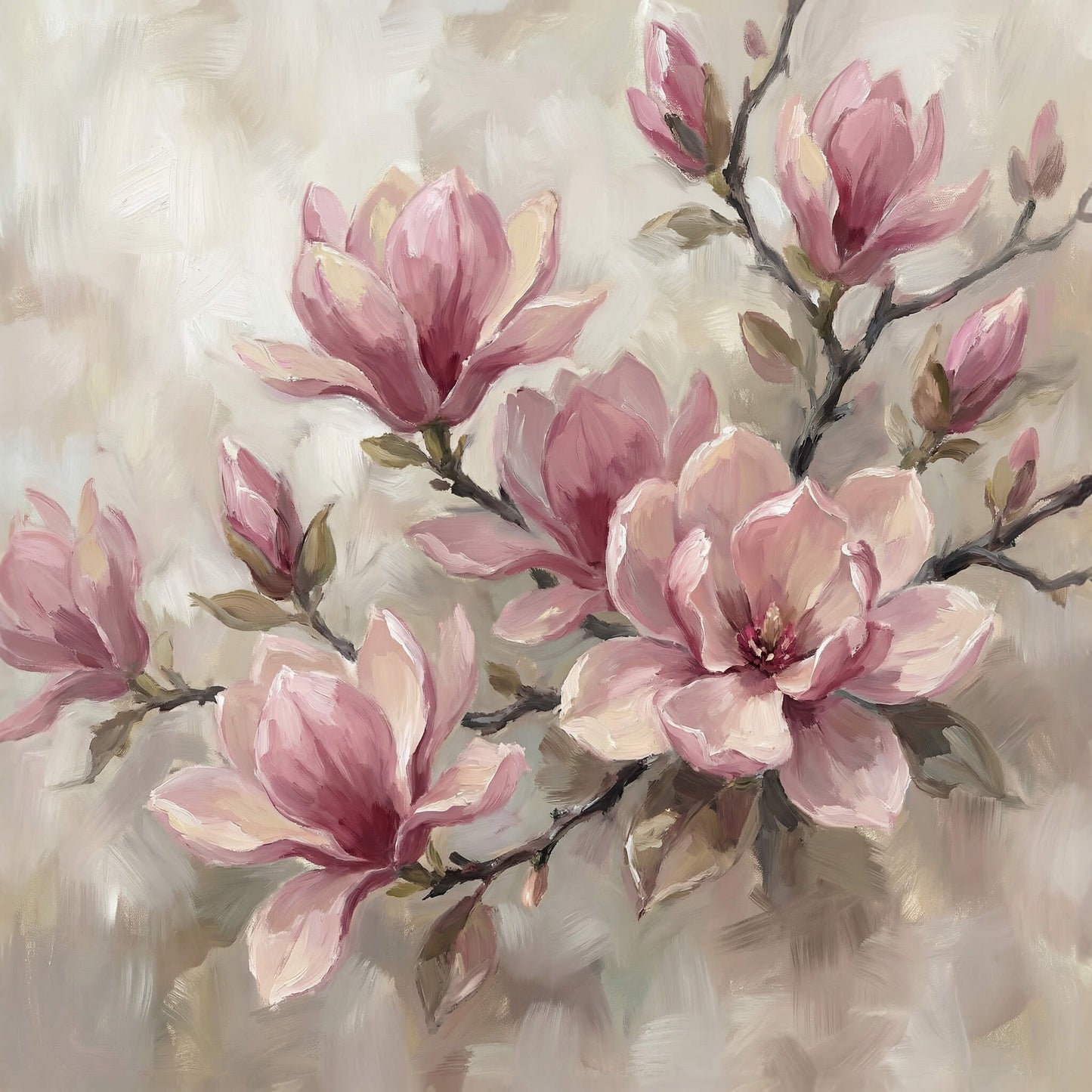 Magnolia Grace, Canvas Print, 82 × 82cm