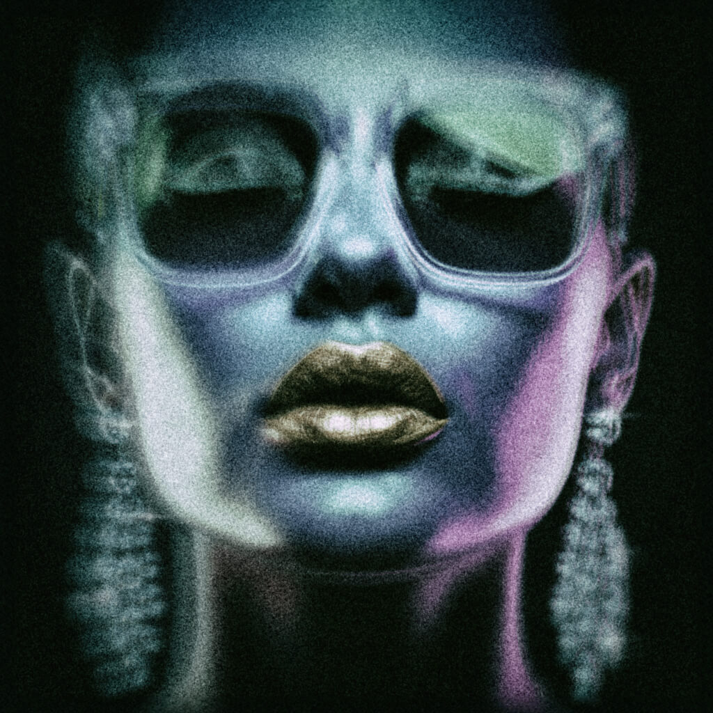 Noir Radiance, Canvas Print, 82 × 82cm