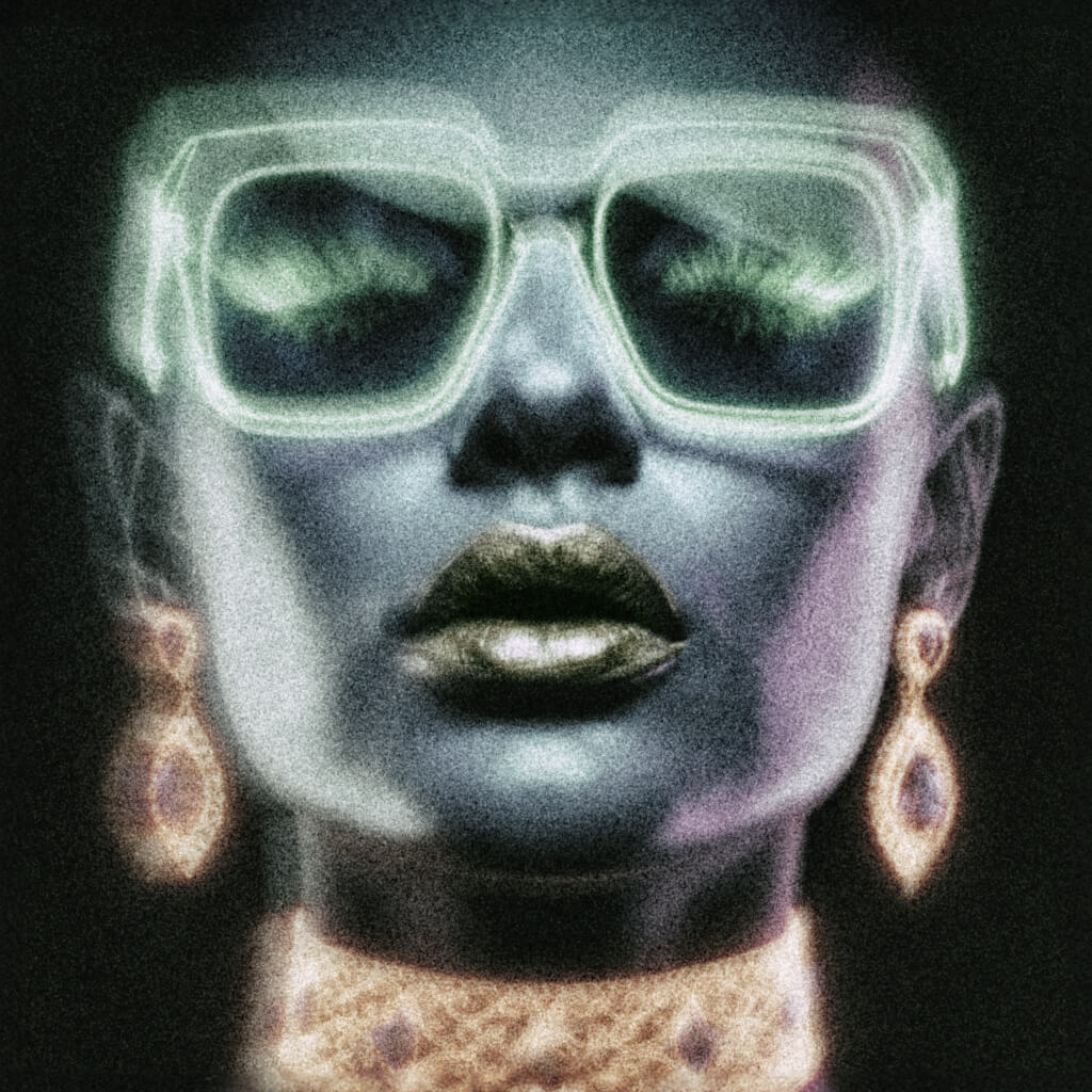 Noir in Emerald, Canvas Print, 82 × 82cm
