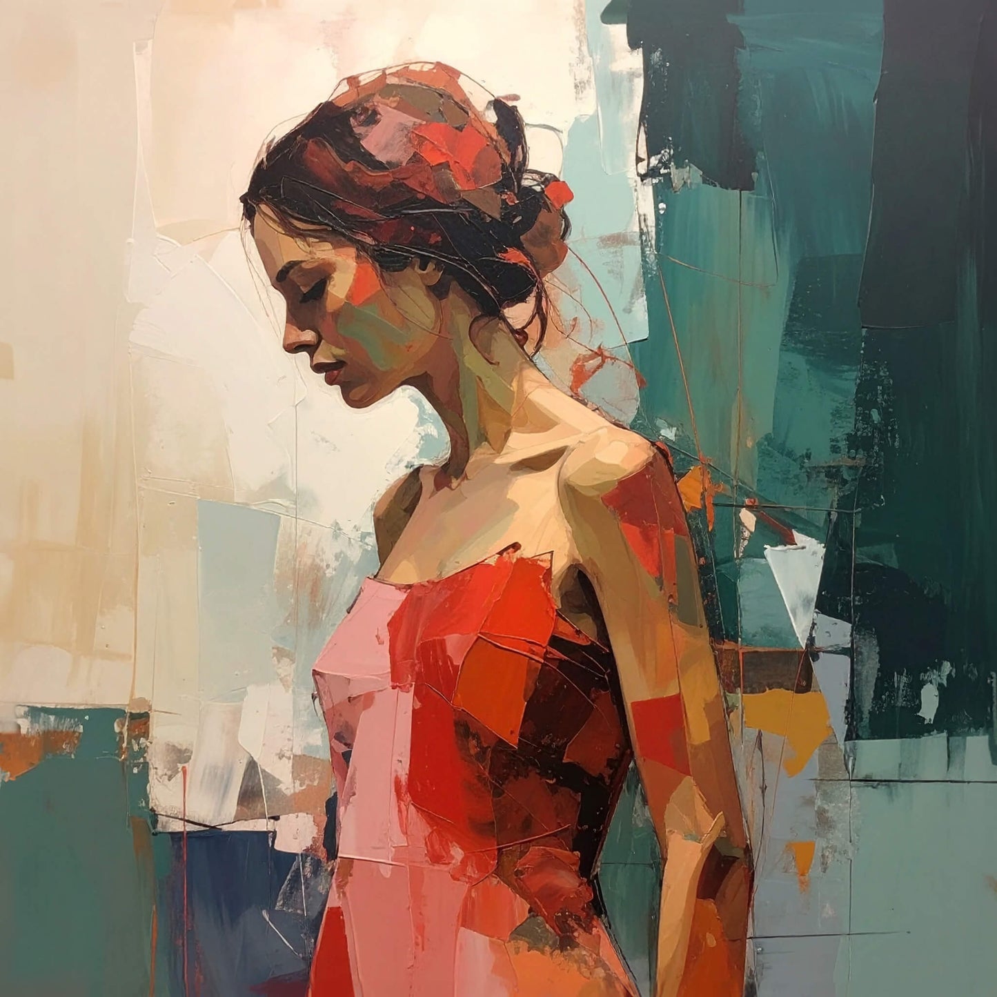 Silent Poise, Canvas Print, 82 × 82cm