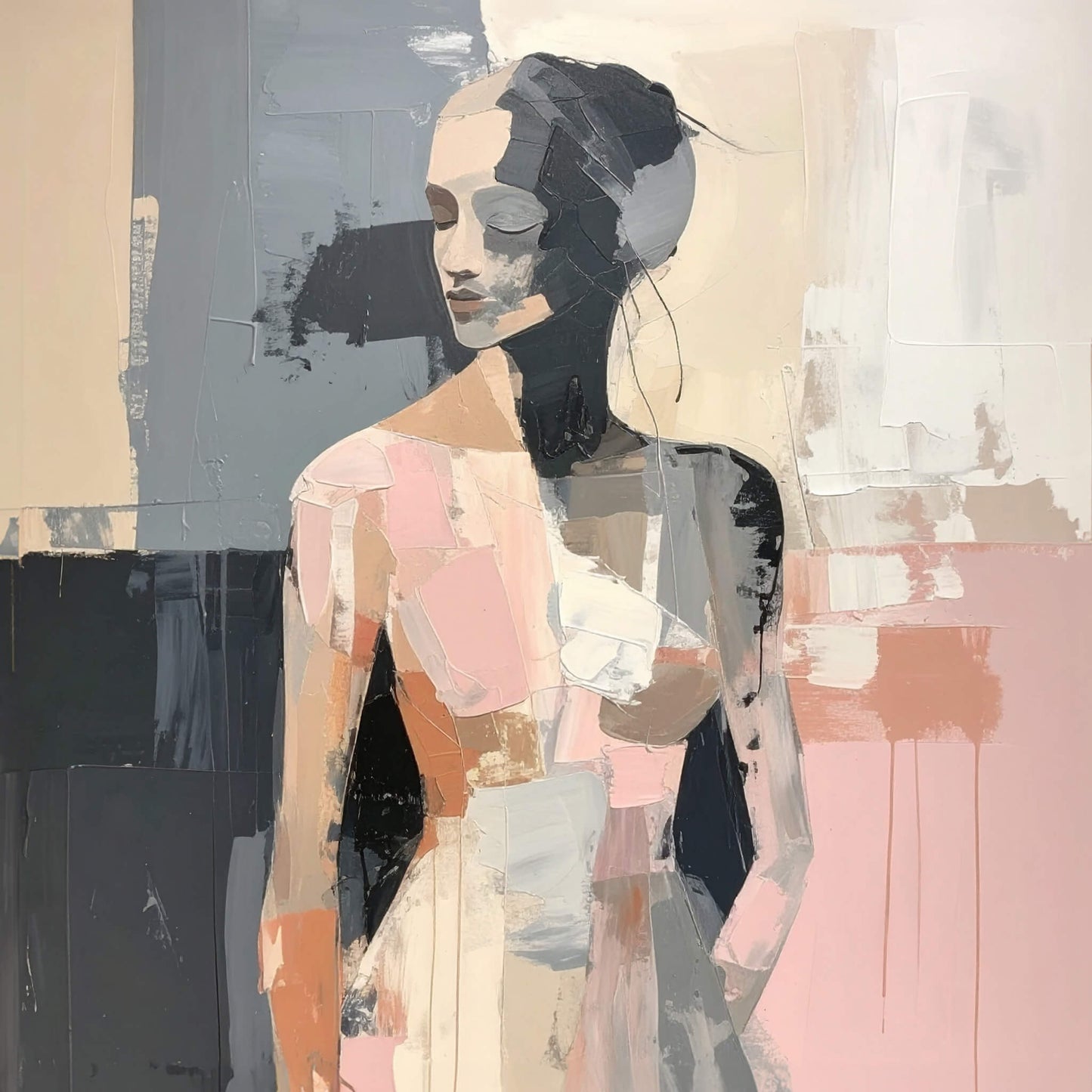 Poised in Pink, Canvas Print, 82 × 82cm