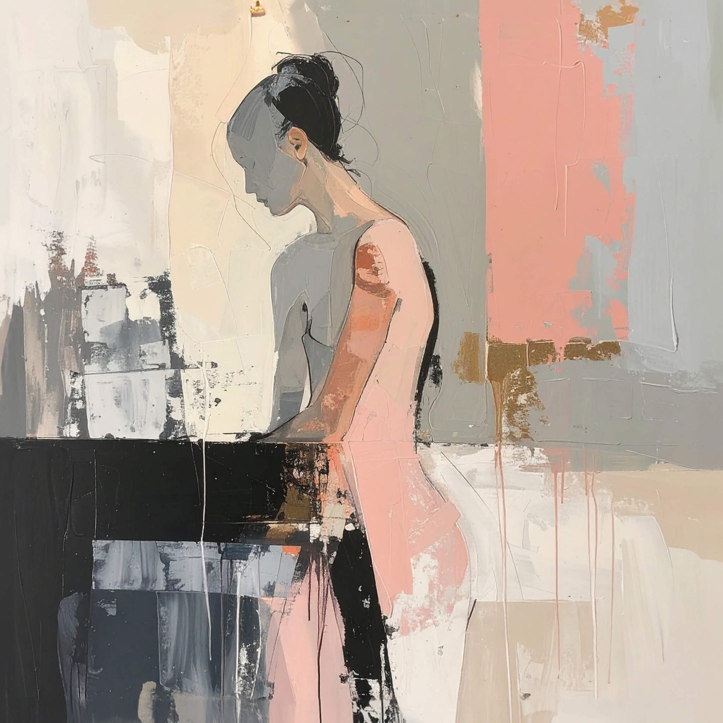 Hushed Form, Canvas Print, 82 × 82cm