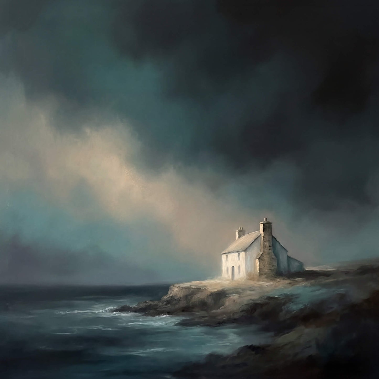 Haven on the Rocks, Canvas Print, 82 × 82cm