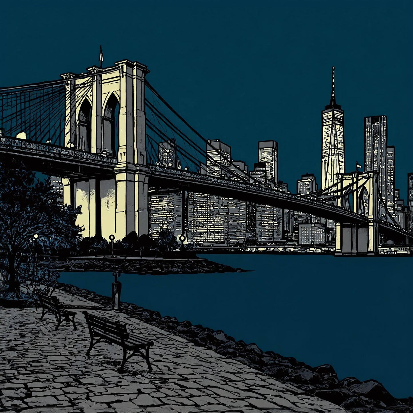 Brooklyn Nights, Canvas Print, 82 × 82cm