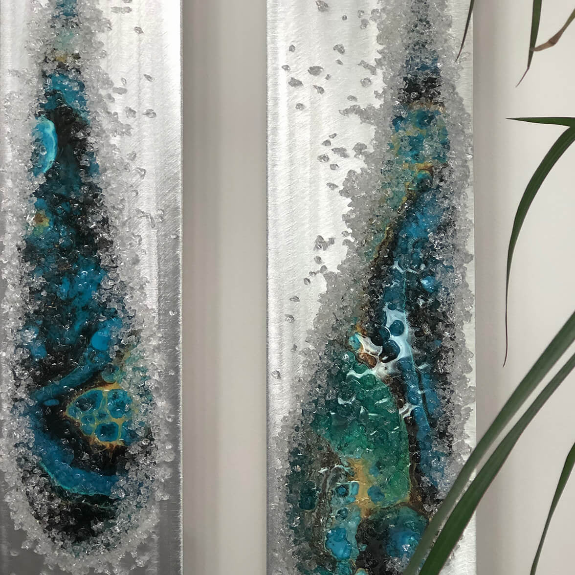 Angel Tears Crystal Glass Set, Teal