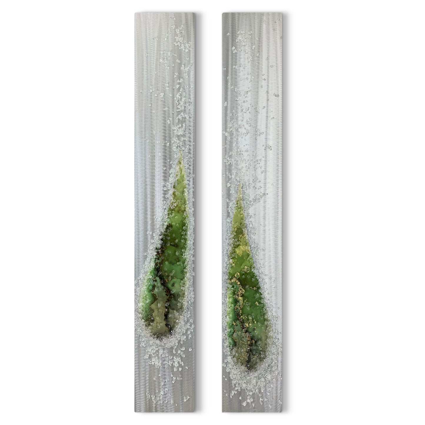 Angel Tears Crestal Glass Set, Green