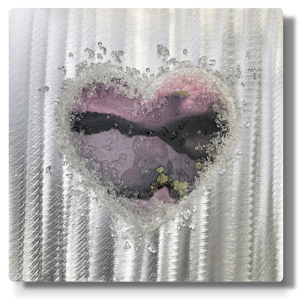 Crystal Glass Heart Set of Three, Lavender