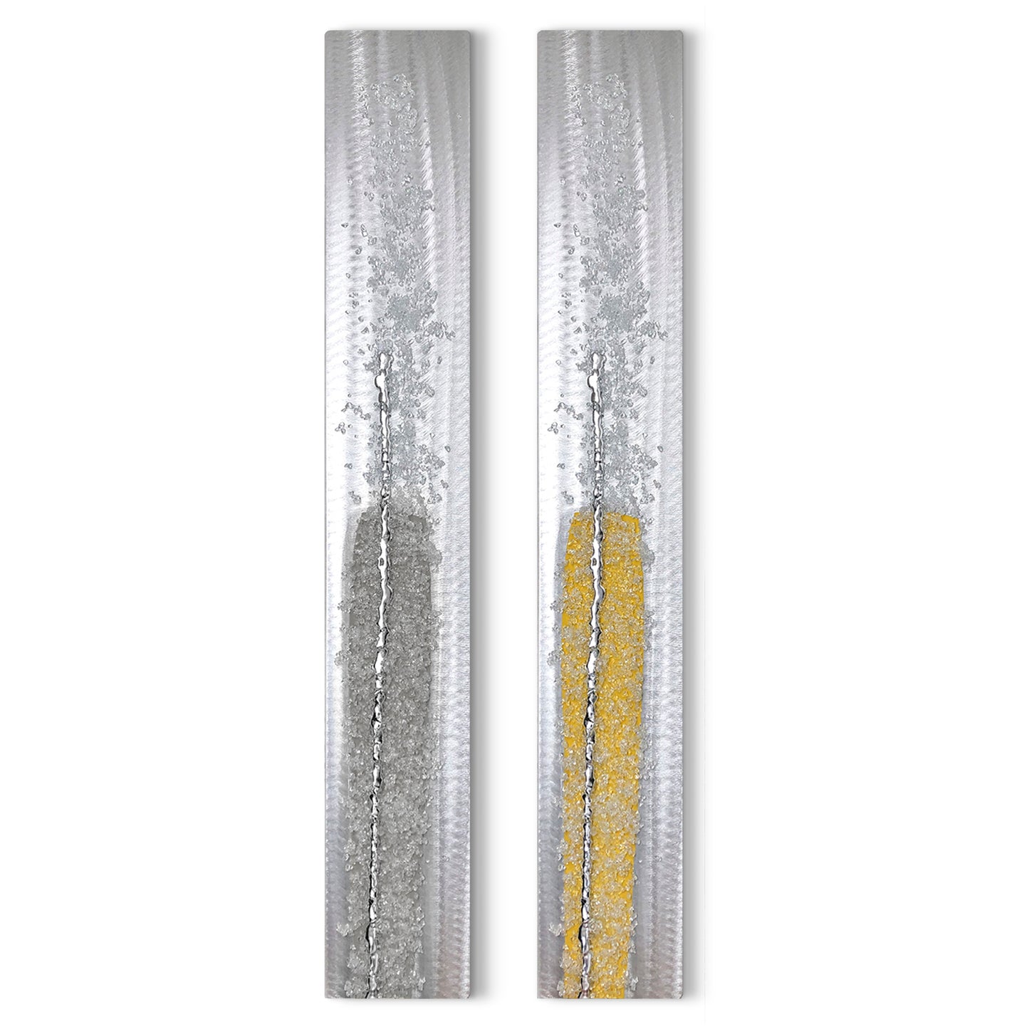 Luxe Tall Crystal Glass Set, Grey & Mustard