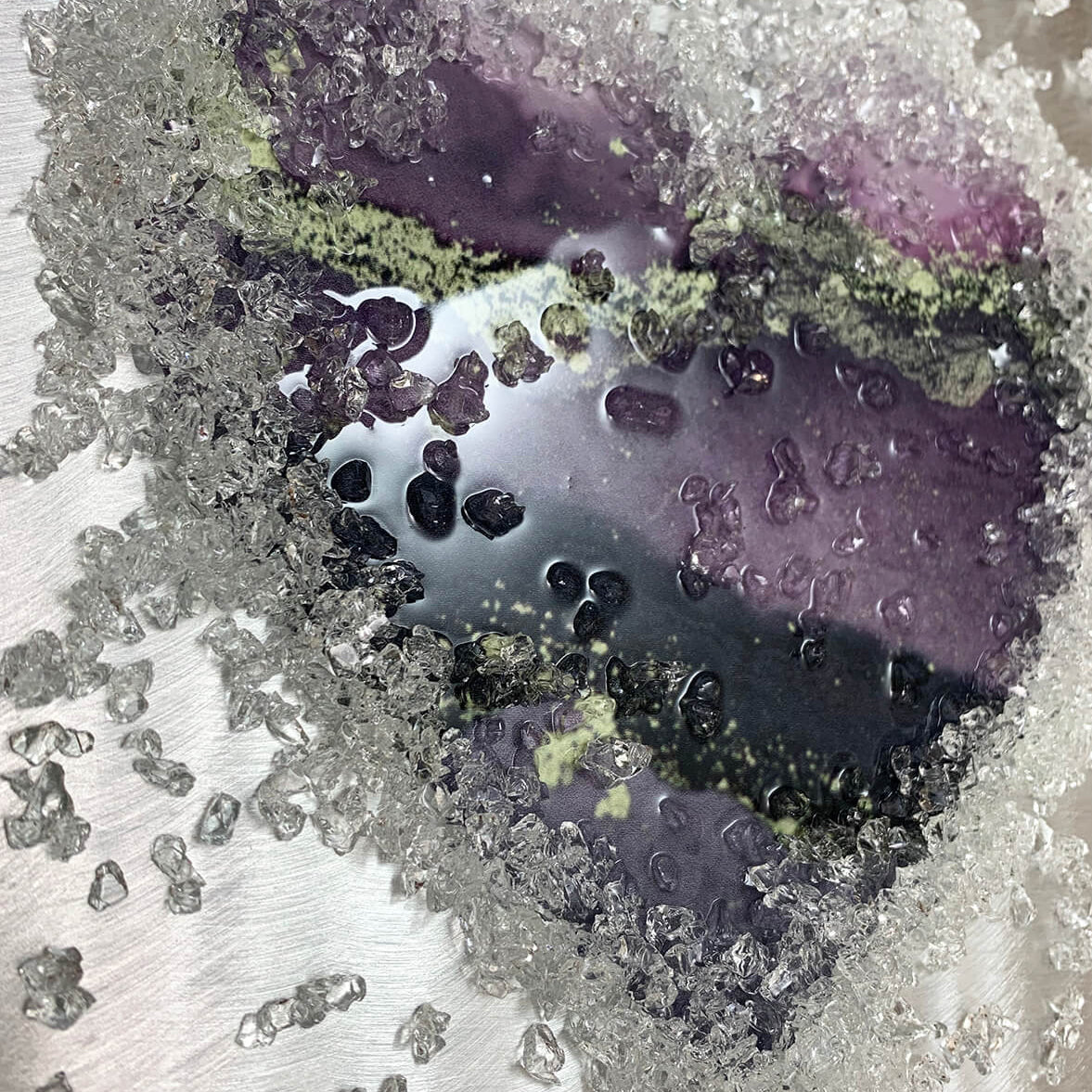 Crystal Glass Heart Set of Three, Lavender