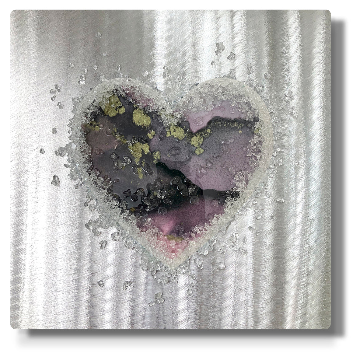 Crystal Glass Heart Set of Three, Lavender