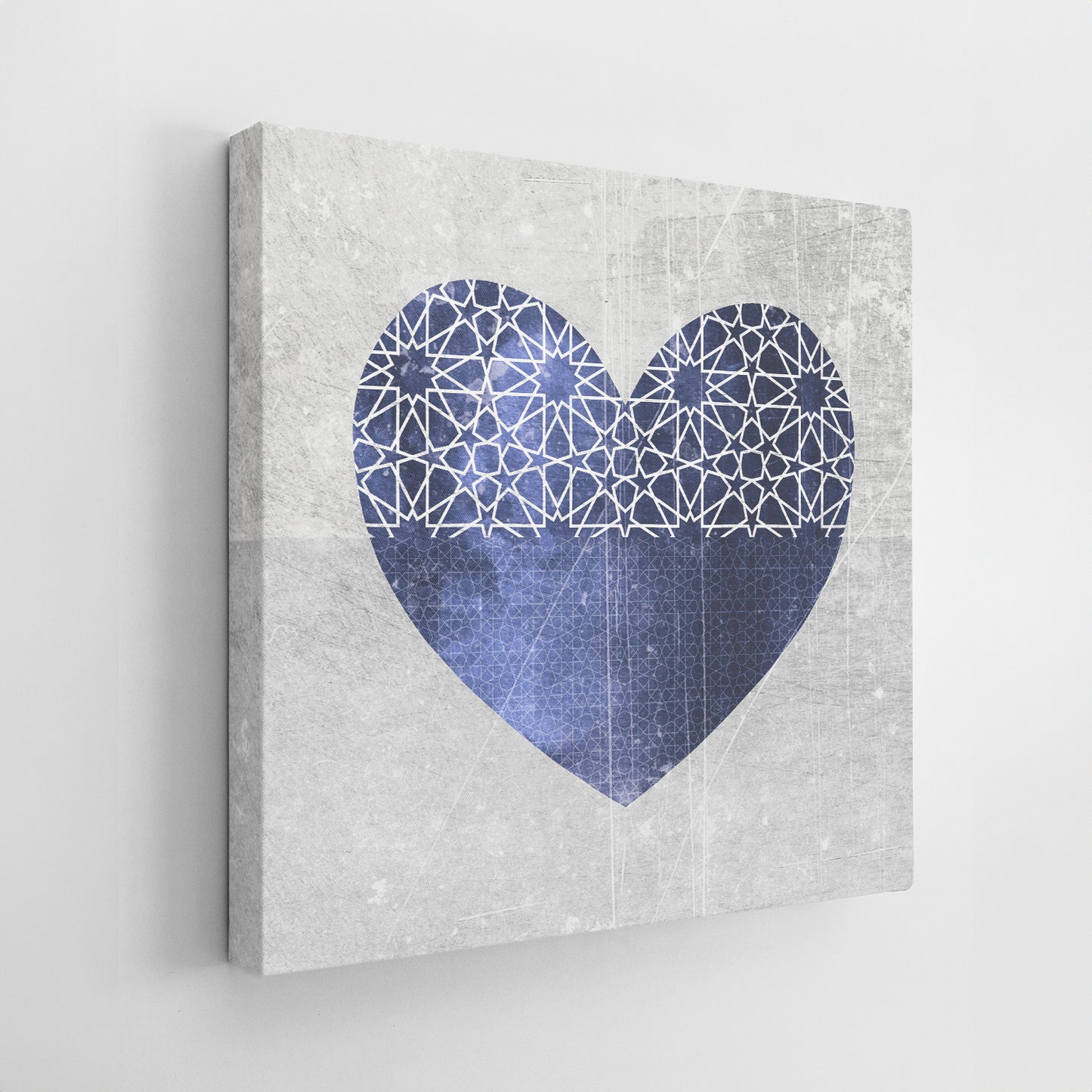Set of Three Canvases ‘Navy Hearts’