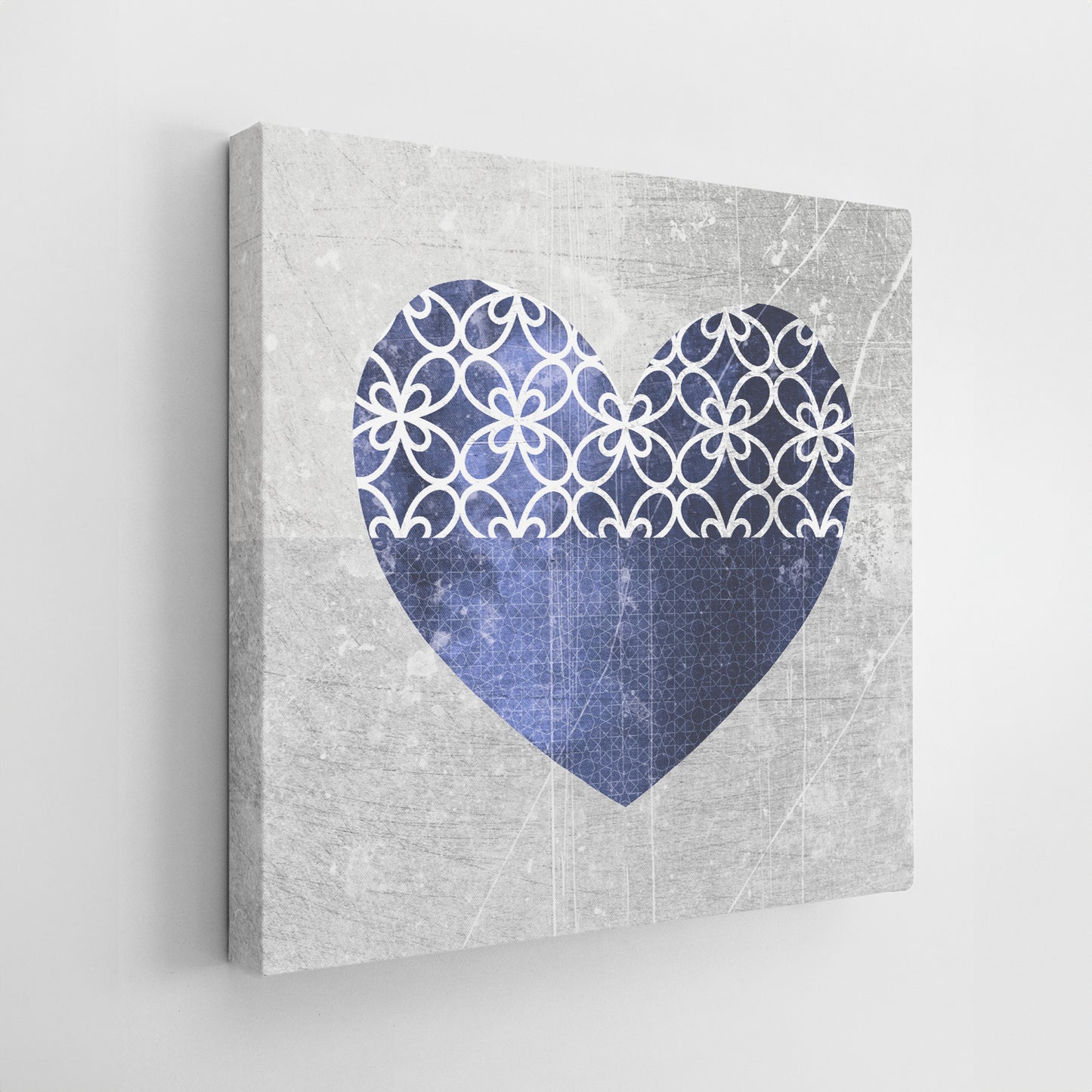 Set of Three Canvases ‘Navy Hearts’