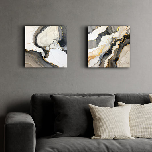 Set of Two Canvases ‘Marblelux Neutral’