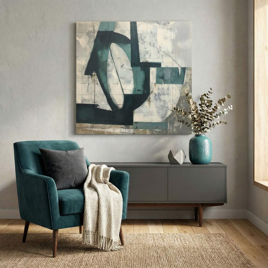 Echoes in Teal, Canvas Print, 82 × 82cm