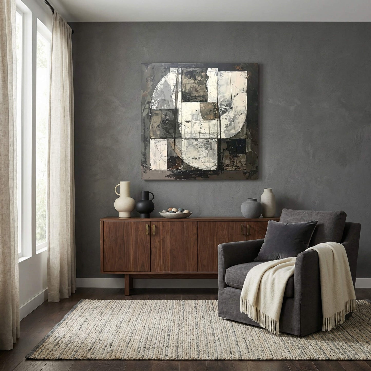 The Structured Divide, Canvas Print, 82 × 82cm