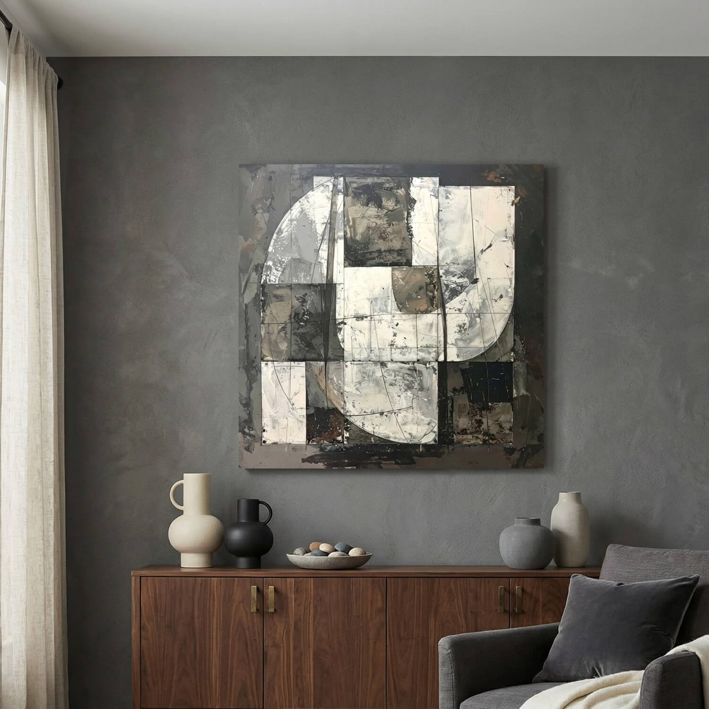 The Structured Divide, Canvas Print, 82 × 82cm