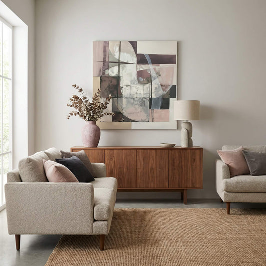 Blush Geometry, Canvas Print, 82 × 82cm