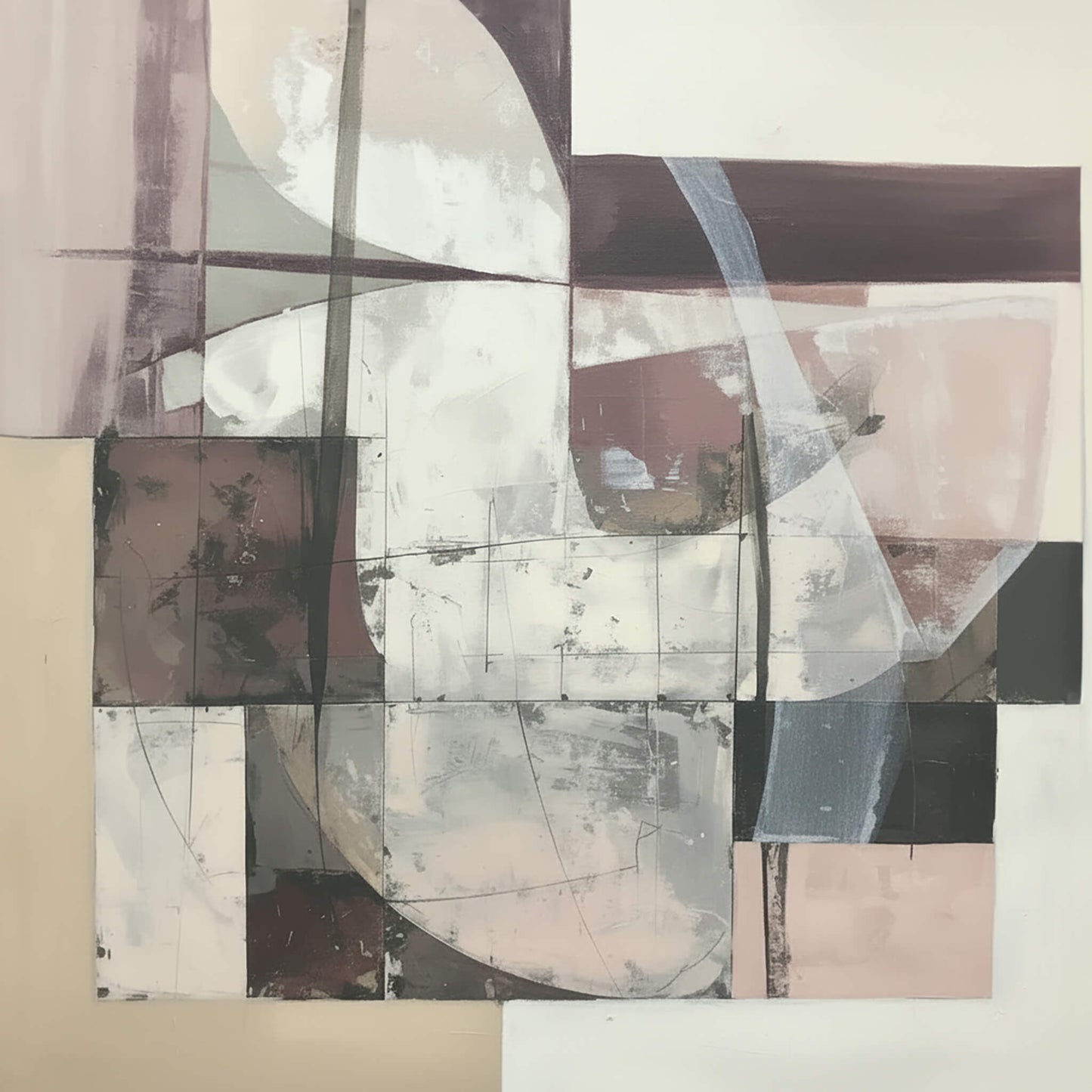 Blush Geometry, Canvas Print, 82 × 82cm