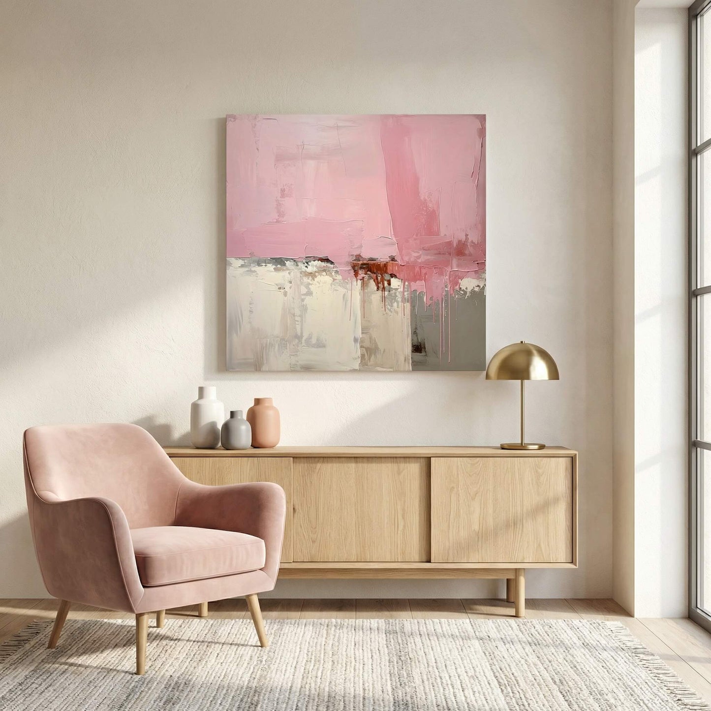 Blush Horizon, Canvas Print, 82 × 82cm