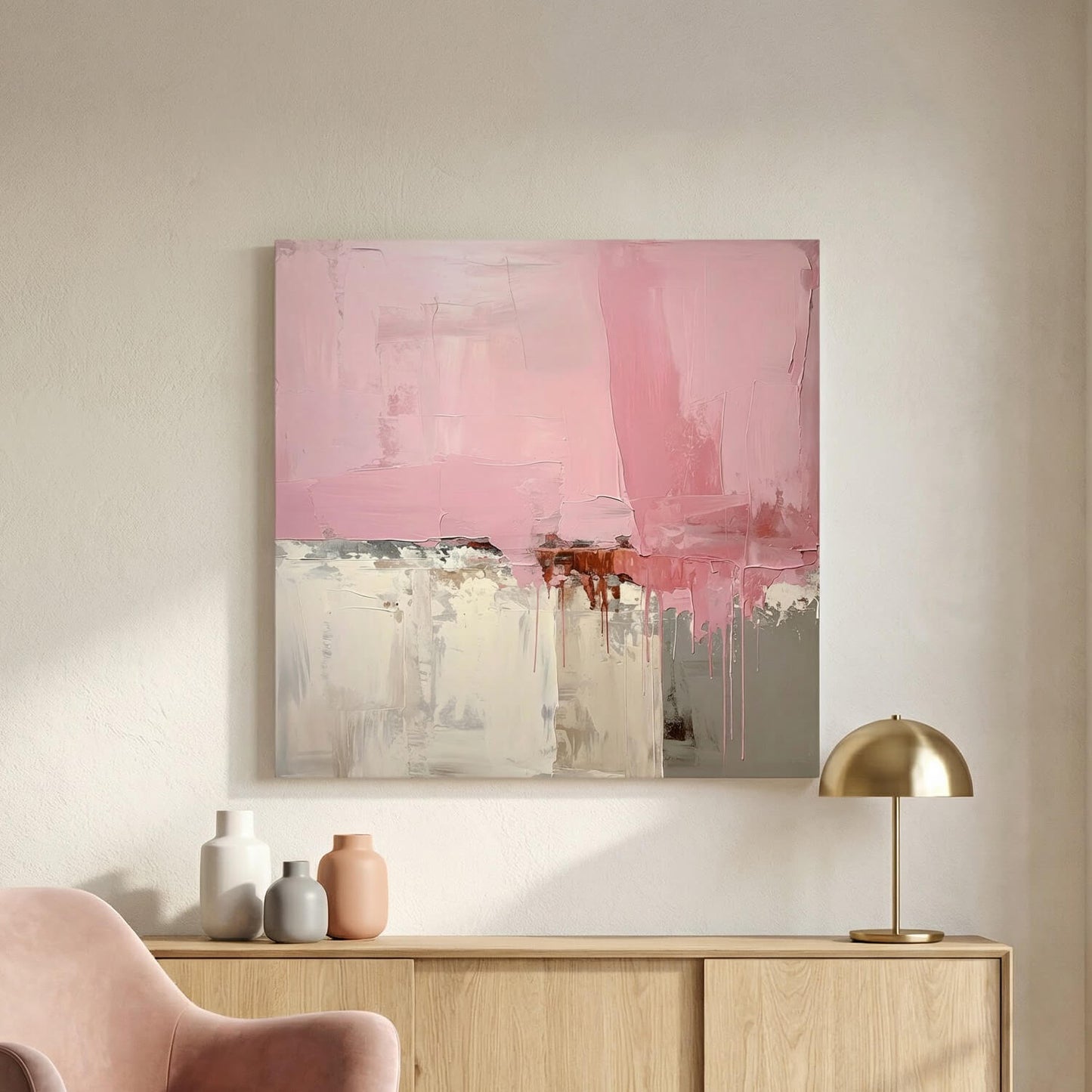 Blush Horizon, Canvas Print, 82 × 82cm