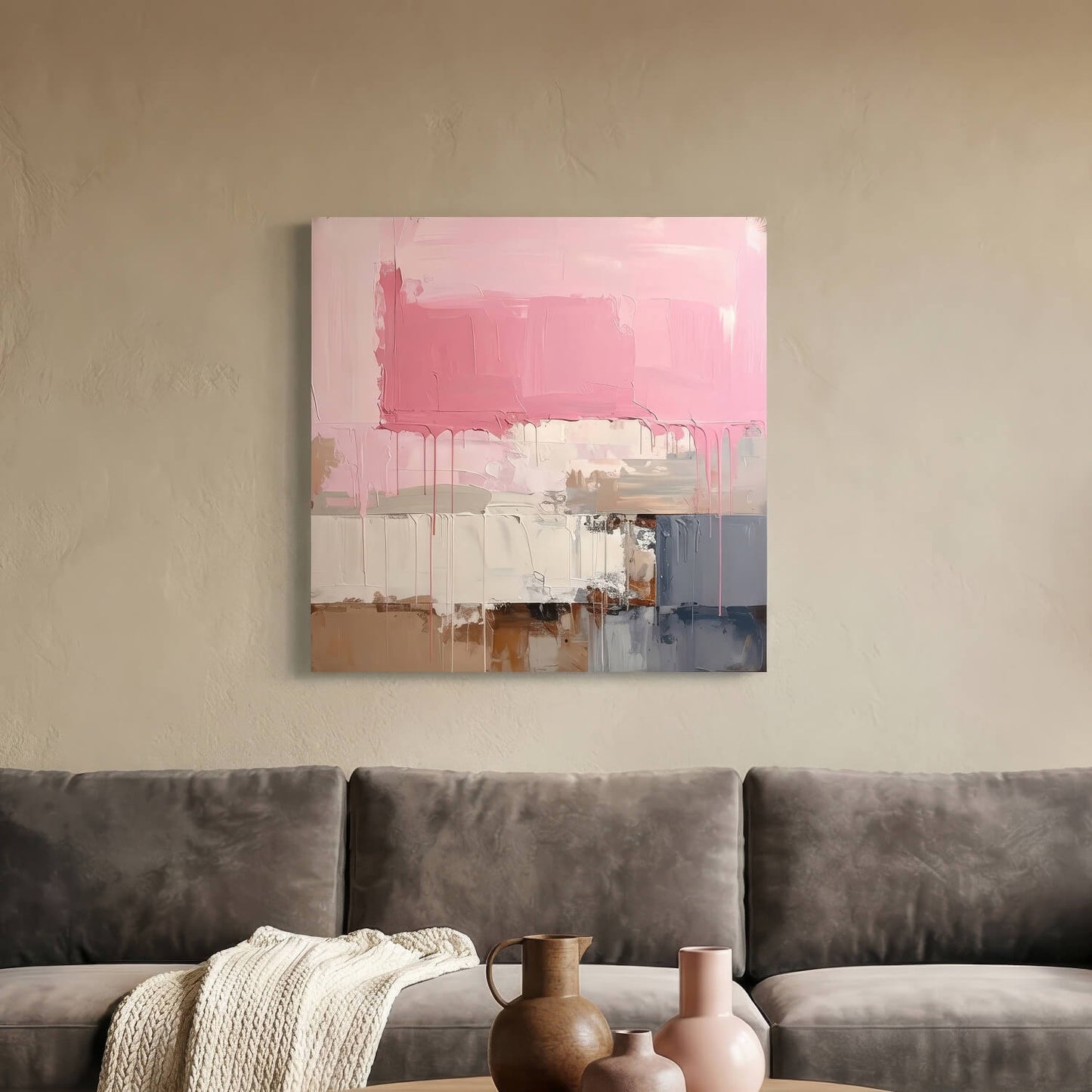 Drifting in Rose, Canvas Print, 82 × 82cm