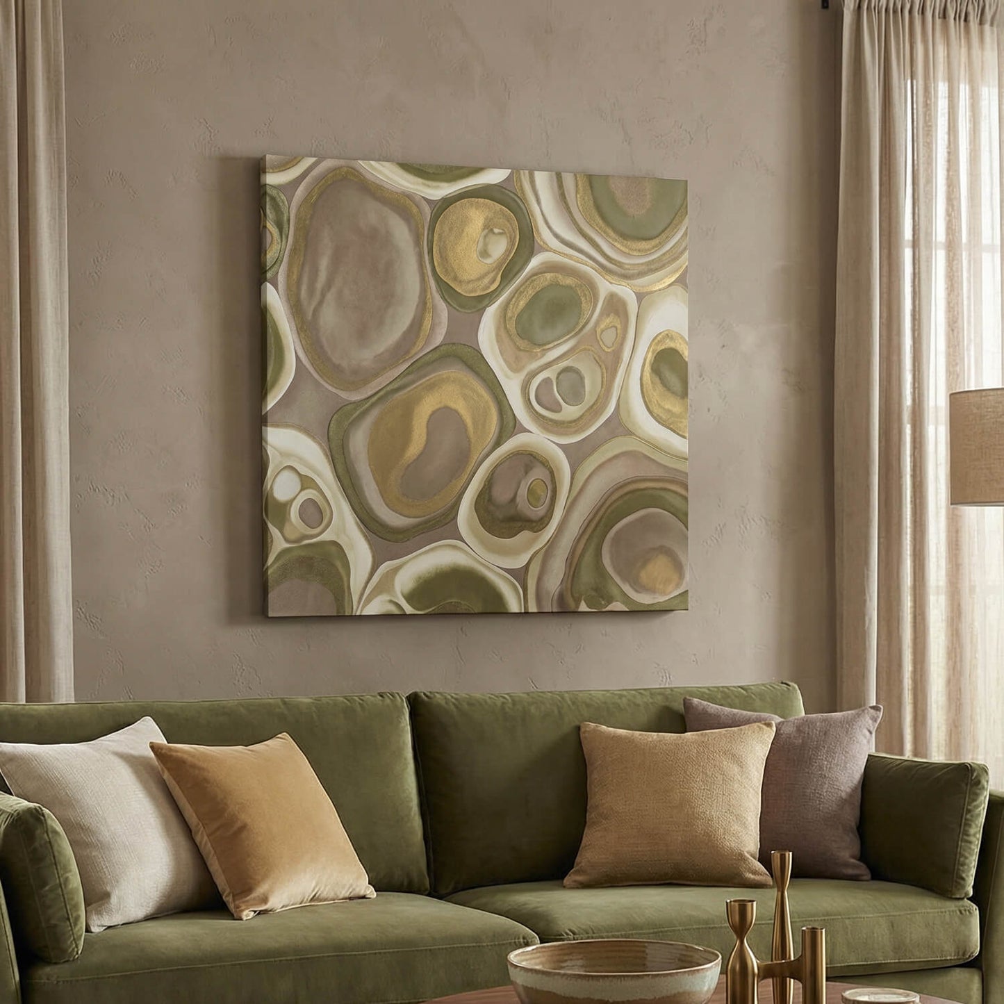 Botanical Stone, Canvas Print, 82 × 82cm