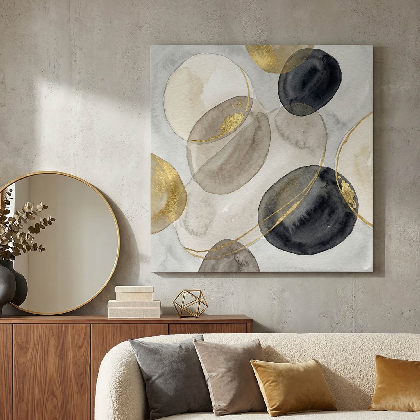 Golden Orbit, Canvas Print, 82 × 82cm