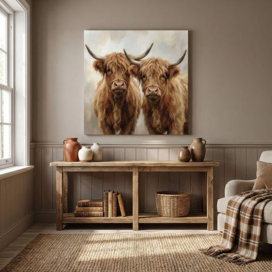 Highland Companions, Canvas Print, 82 × 82cm