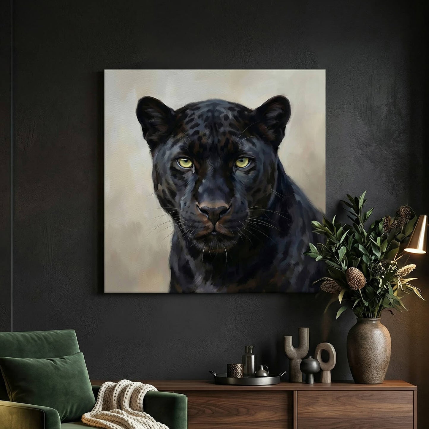 The Black Panther Canvas Print, 82 × 82cm
