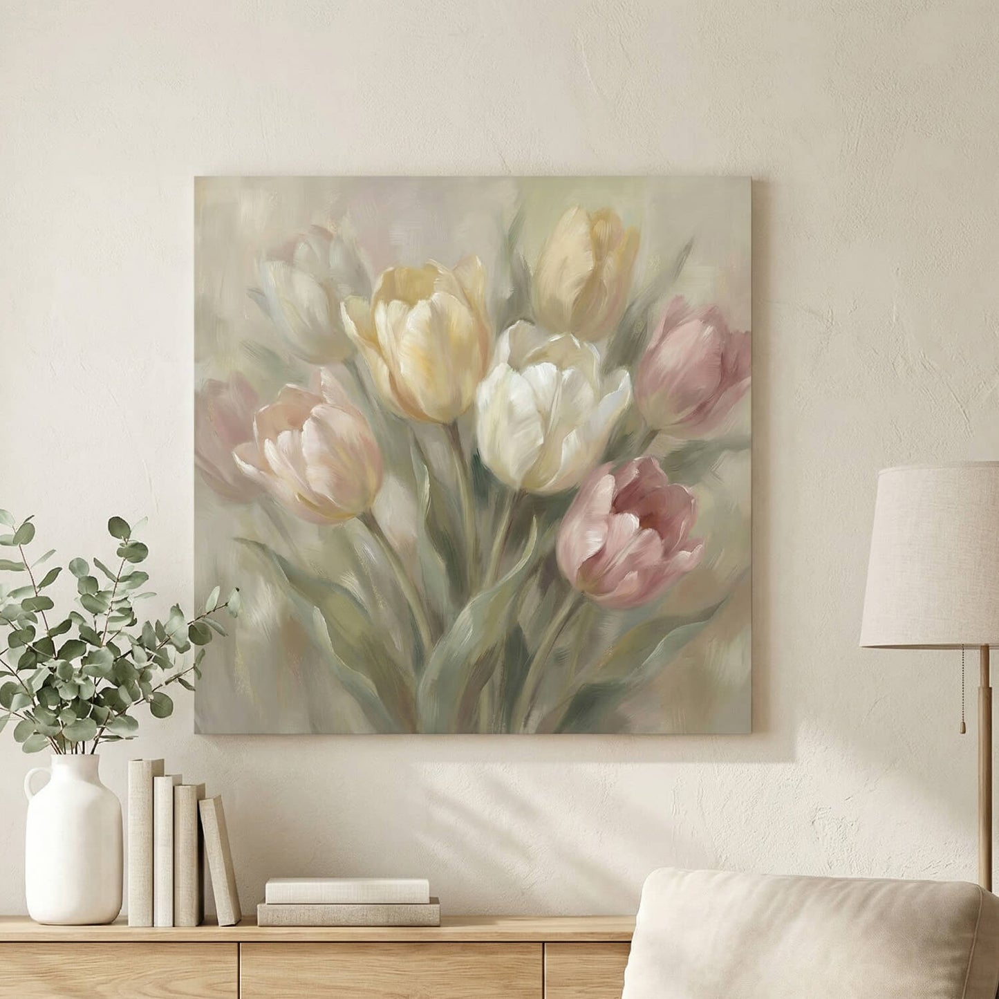 Softly in Bloom, Canvas Print, 82 × 82cm