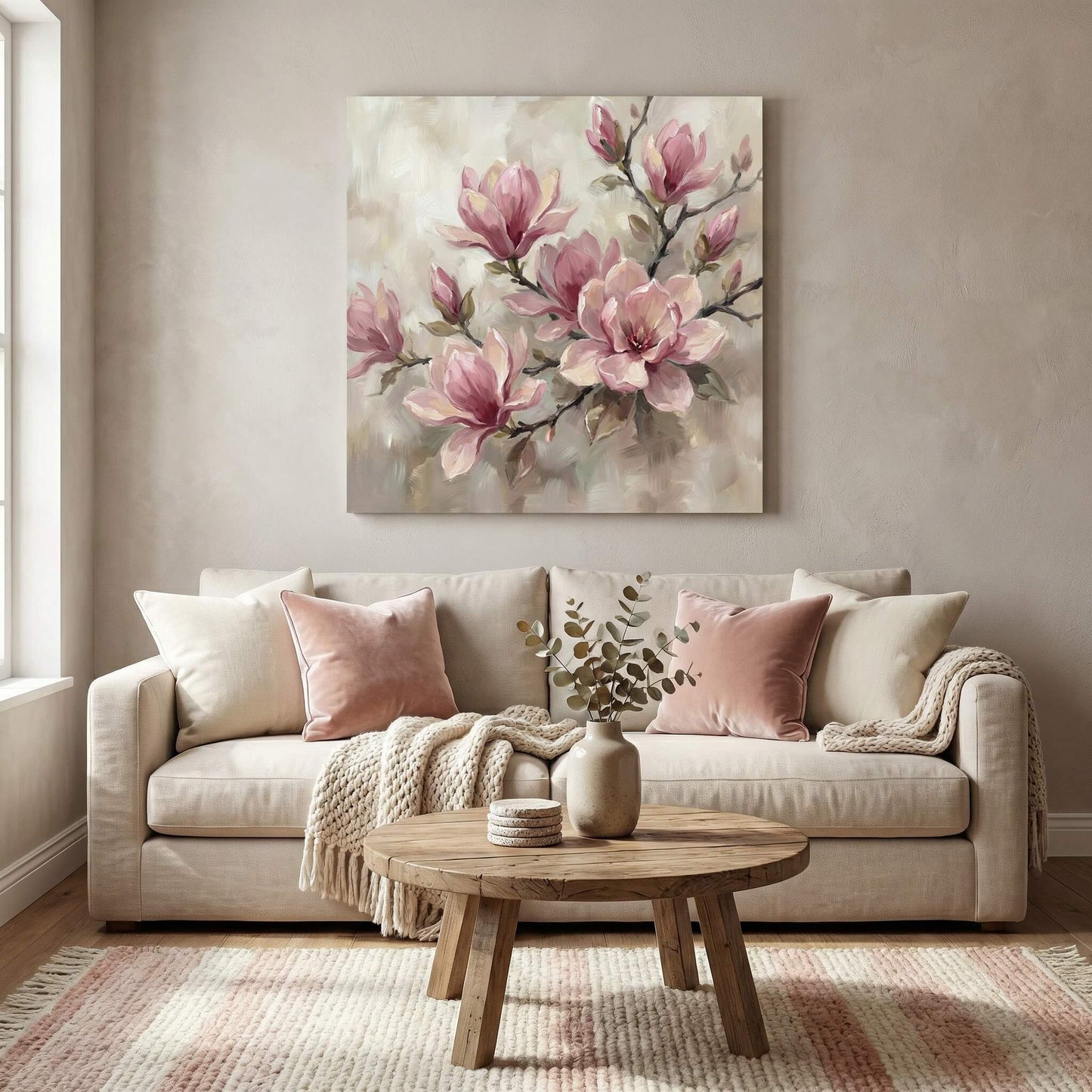 Magnolia Grace, Canvas Print, 82 × 82cm