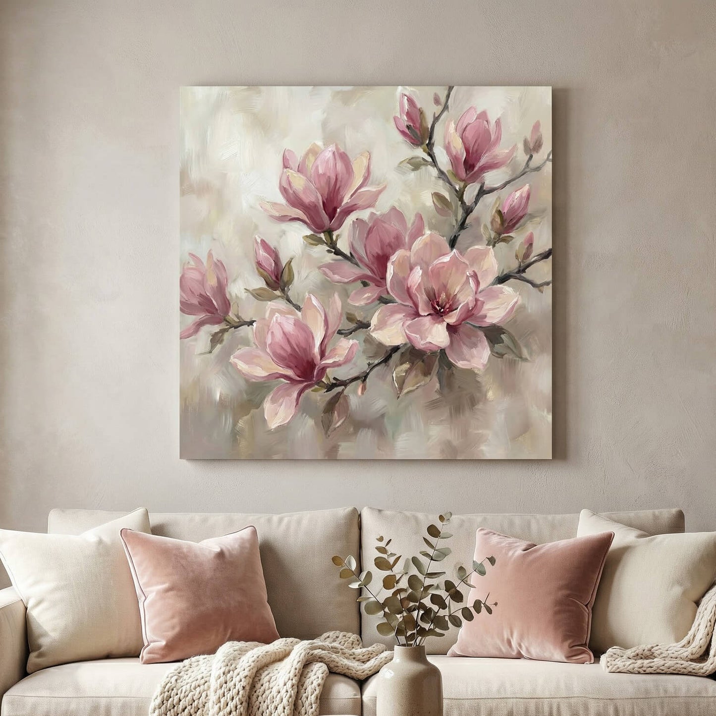 Magnolia Grace, Canvas Print, 82 × 82cm