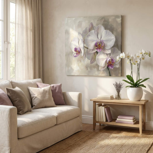 Orchid Elegance, Canvas Print, 82 × 82cm