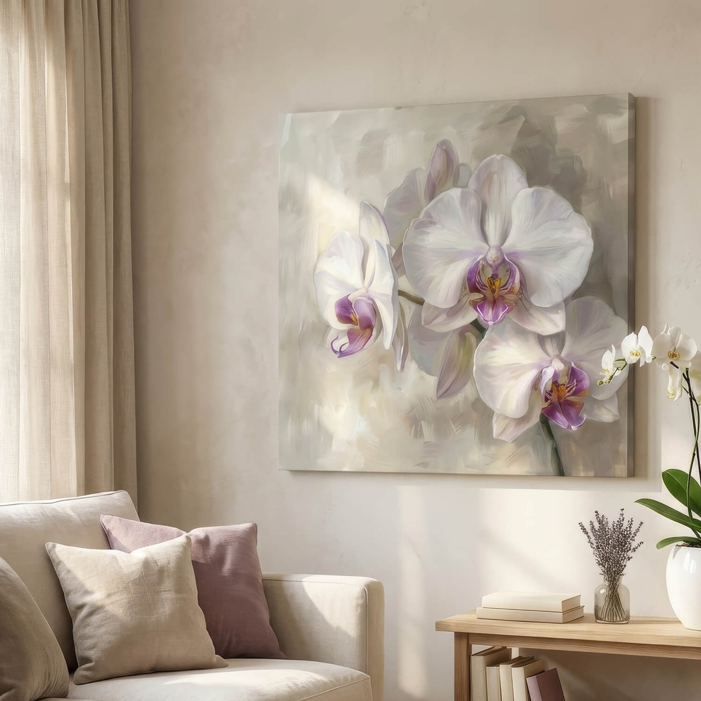Orchid Elegance, Canvas Print, 82 × 82cm