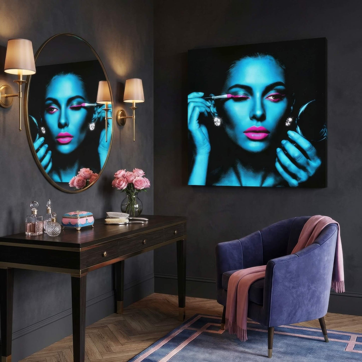 Statement in Pink, Canvas Print, 82 × 82cm