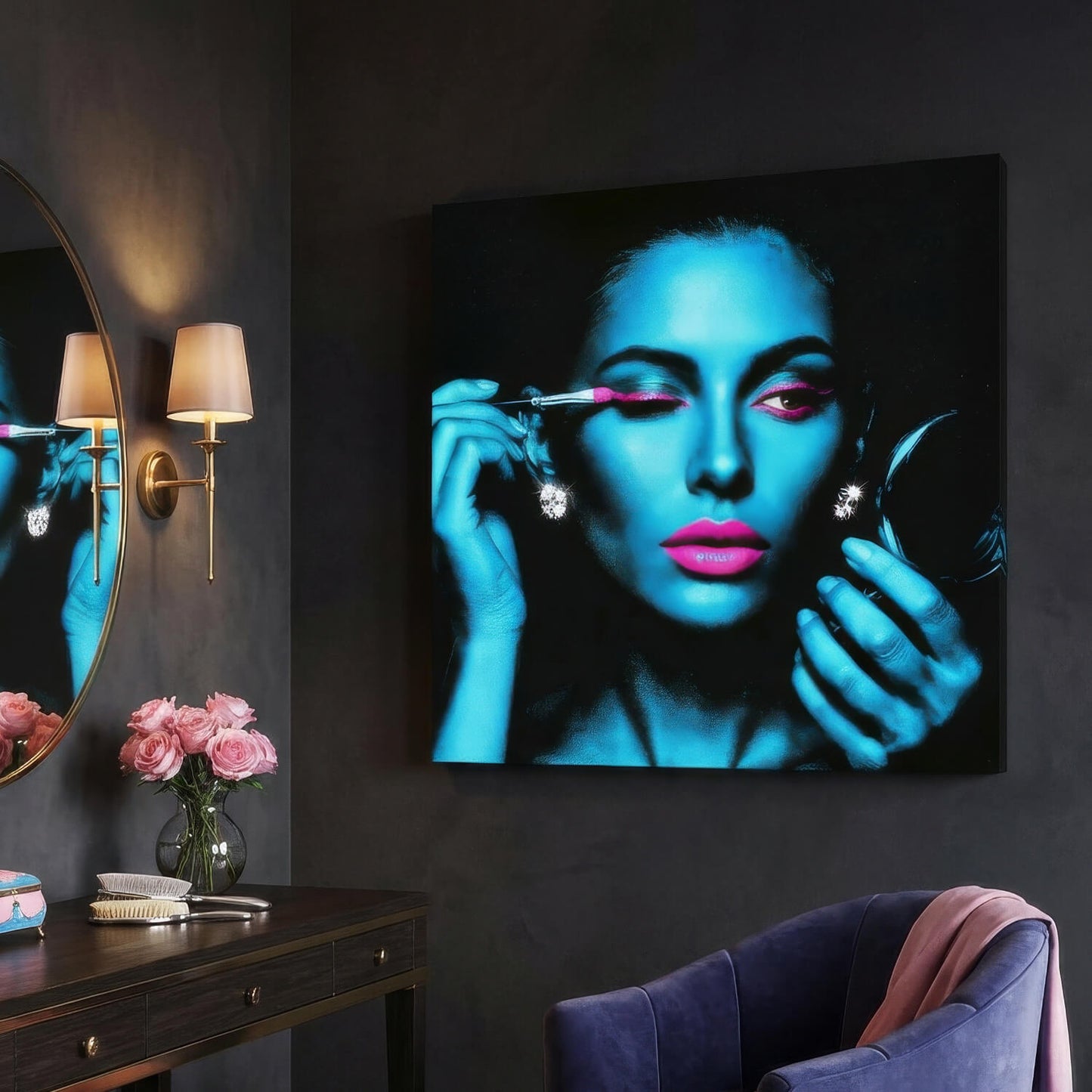 Statement in Pink, Canvas Print, 82 × 82cm