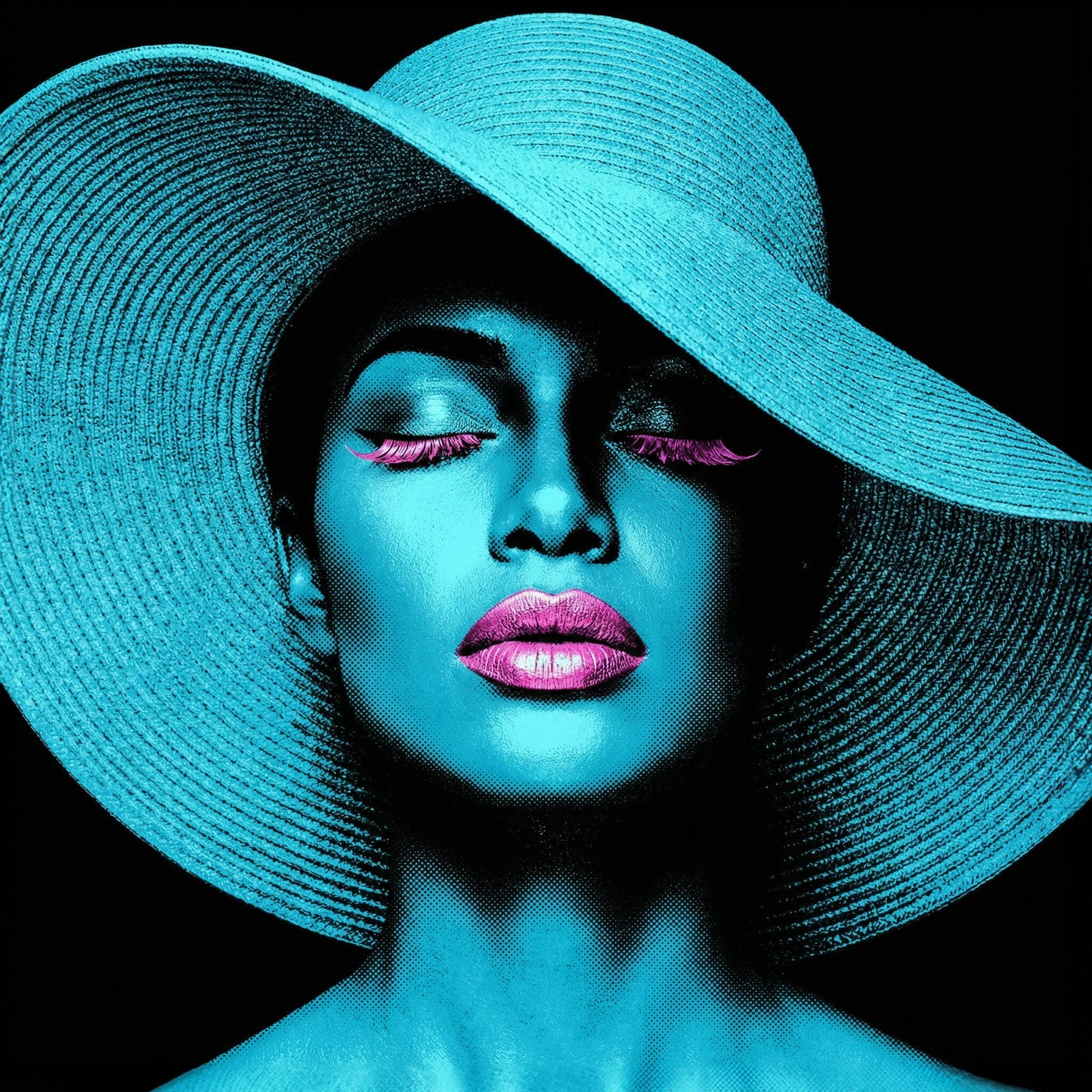 The Teal Icon, Canvas Print, 82 × 82cm