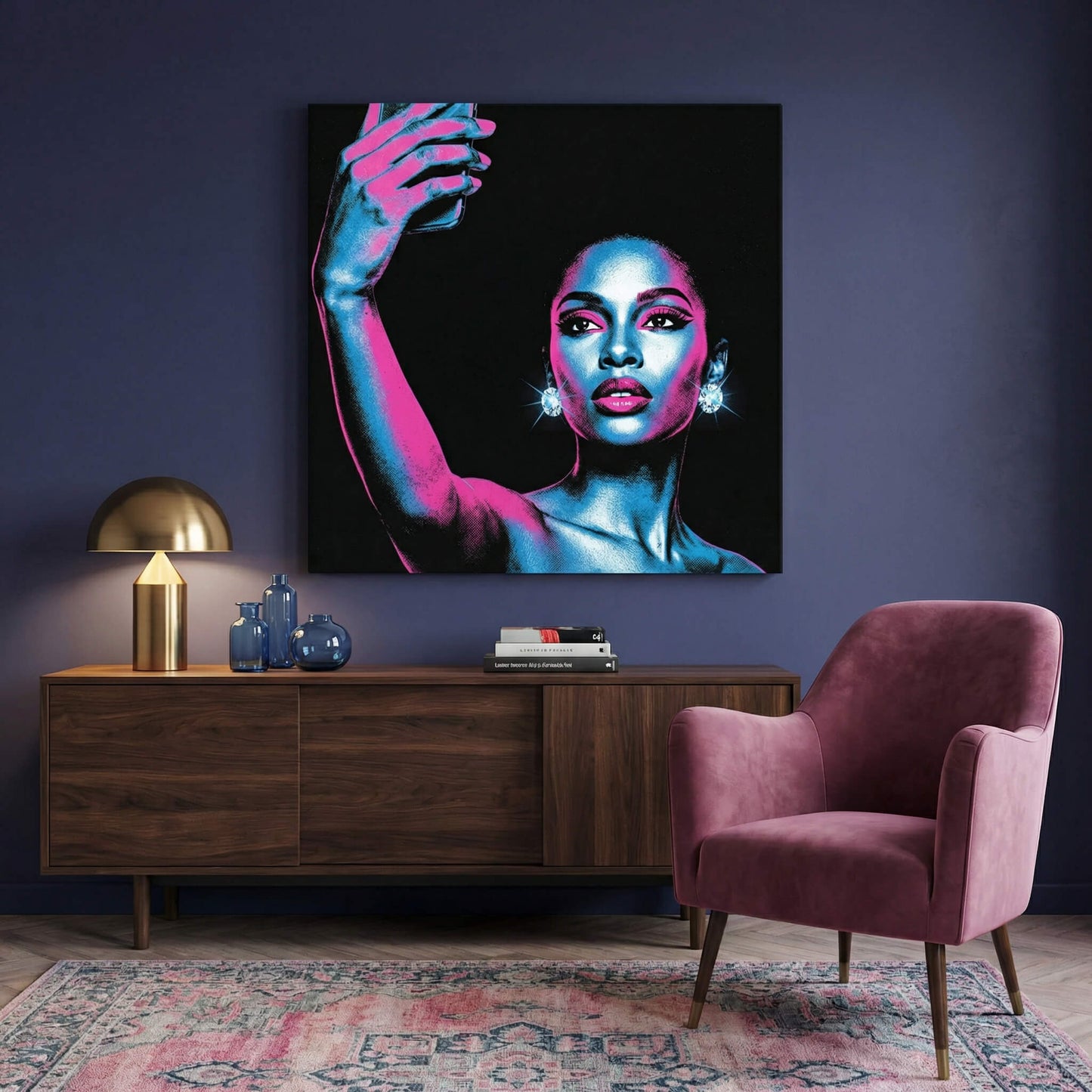 The Neon Moment, Canvas Print, 82 × 82cm