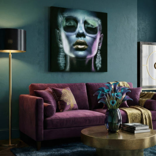 Noir Radiance, Canvas Print, 82 × 82cm