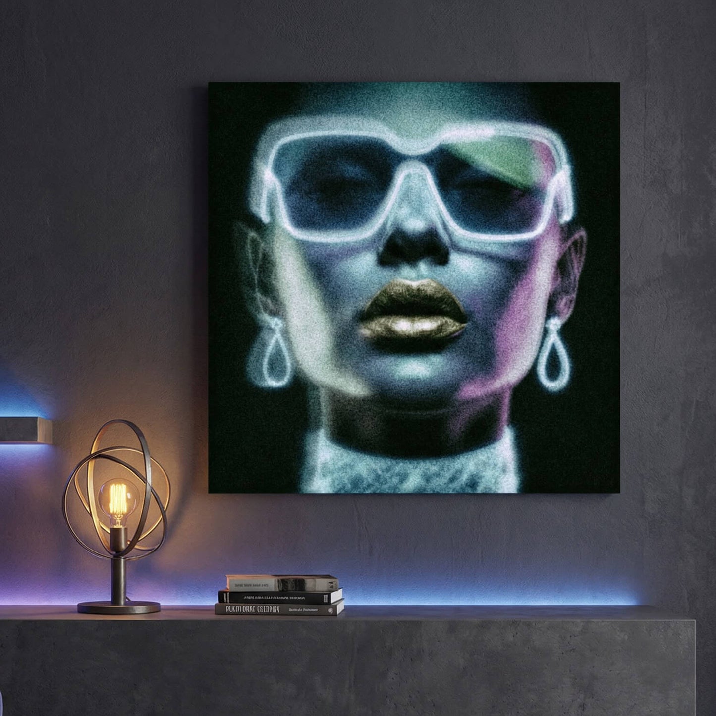 Illuminated Noir, Canvas Print, 82 × 82cm