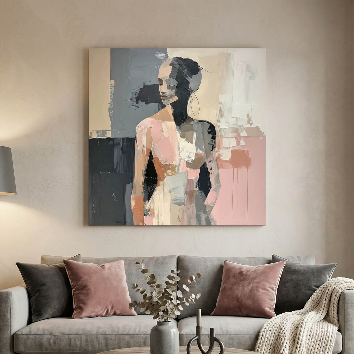 Poised in Pink, Canvas Print, 82 × 82cm