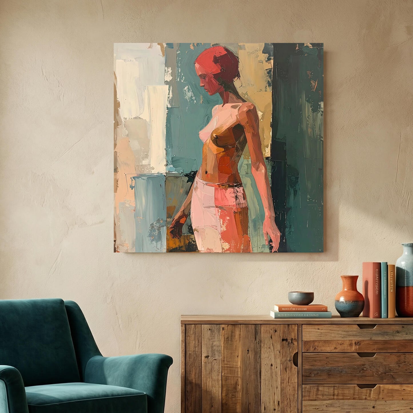 Coral Muse, Canvas Print, 82 × 82cm