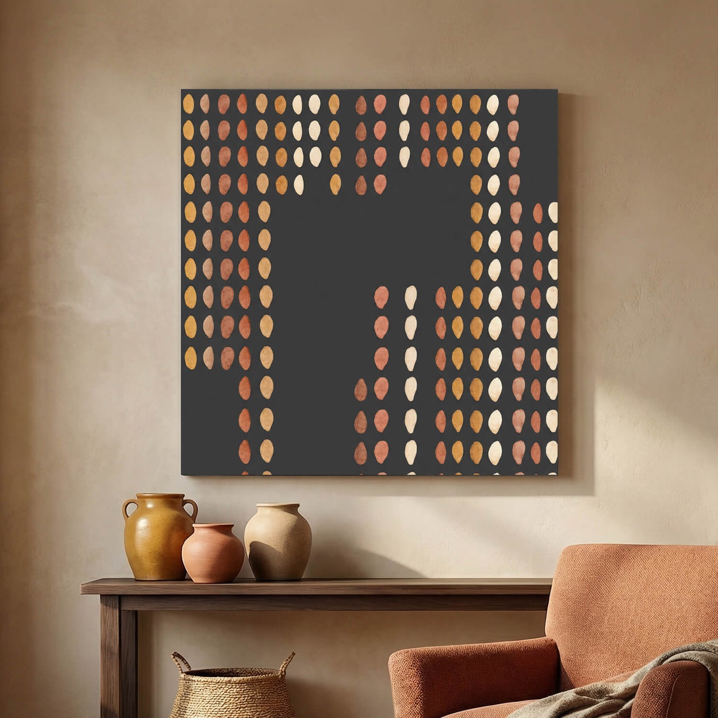 Harvest Dots, Canvas Print, 82 × 82cm