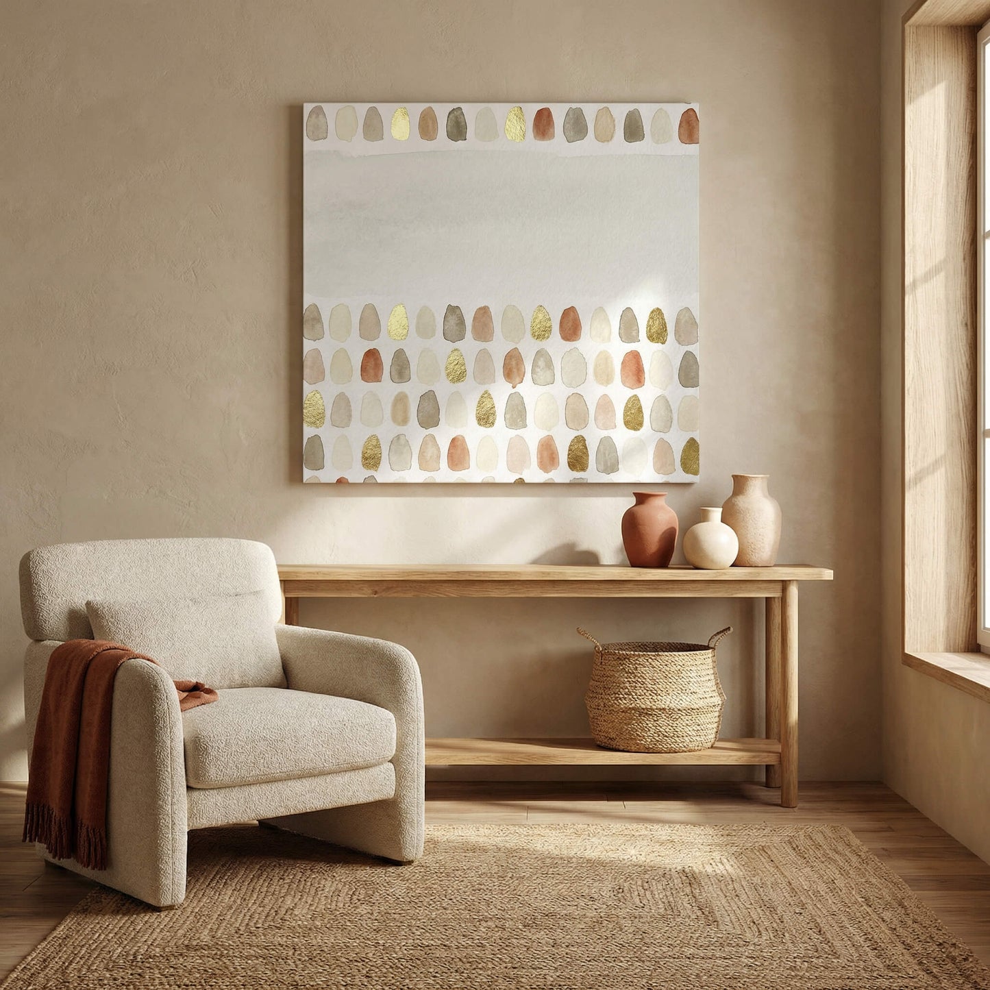 Golden Stillness, Canvas Print, 82 × 82cm