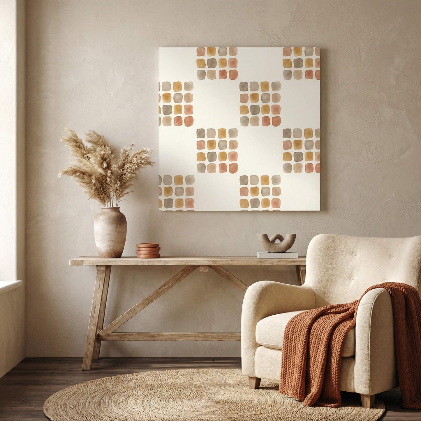 Terracotta Tiles, Canvas Print, 82 × 82cm