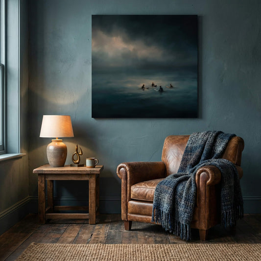 Waiting for the Wave, Canvas Print, 82 × 82cm