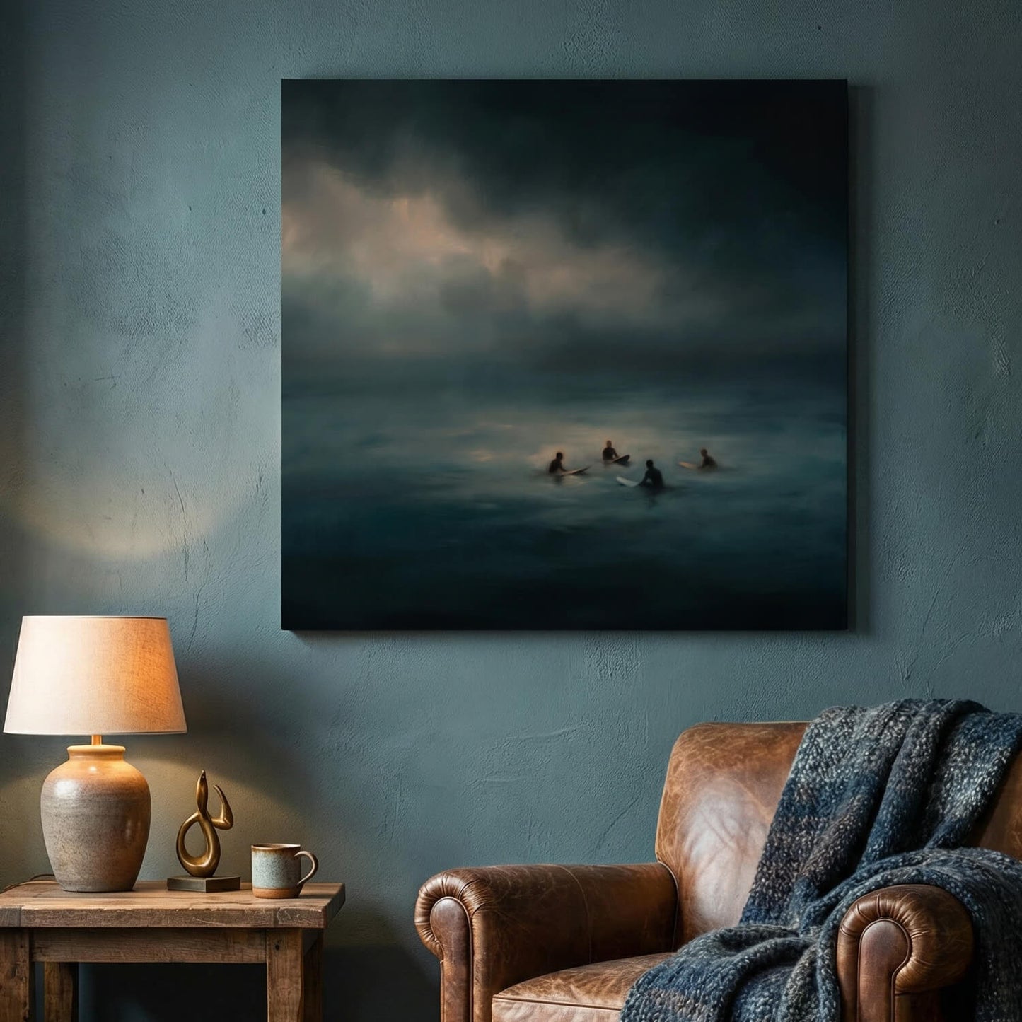 Waiting for the Wave, Canvas Print, 82 × 82cm