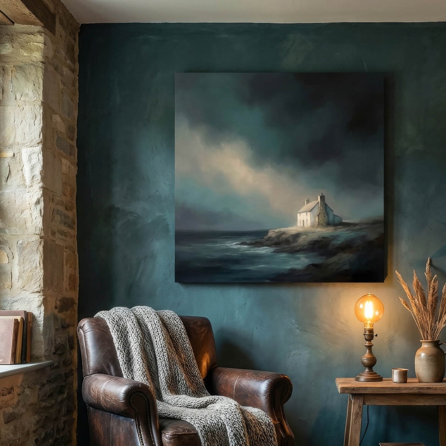 Haven on the Rocks, Canvas Print, 82 × 82cm